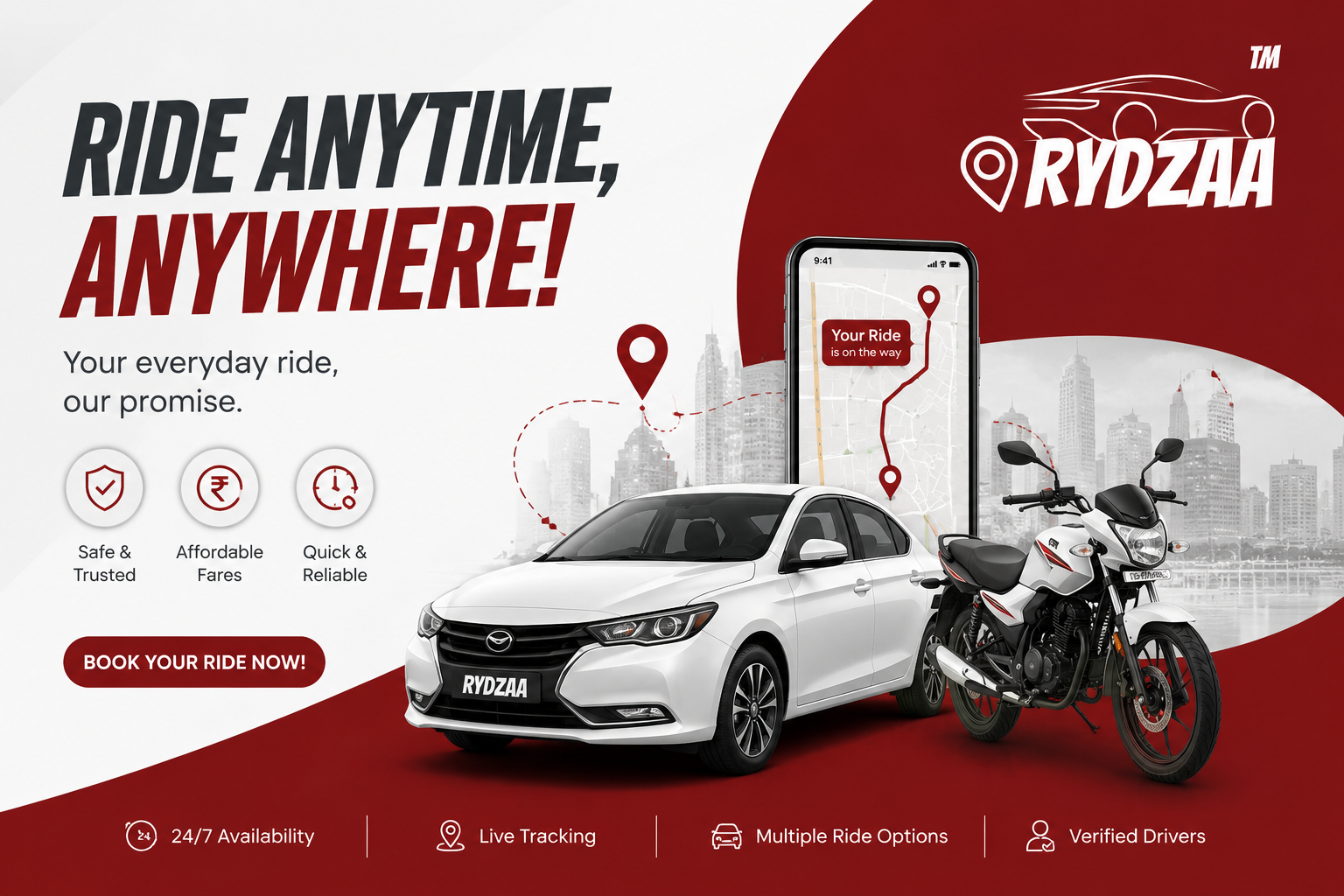 Ride anytime, anywhere with Rydzaa